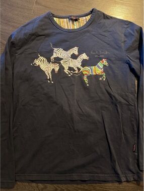 Paul Smith London Zebra Painting Long Sleeve Shirt L